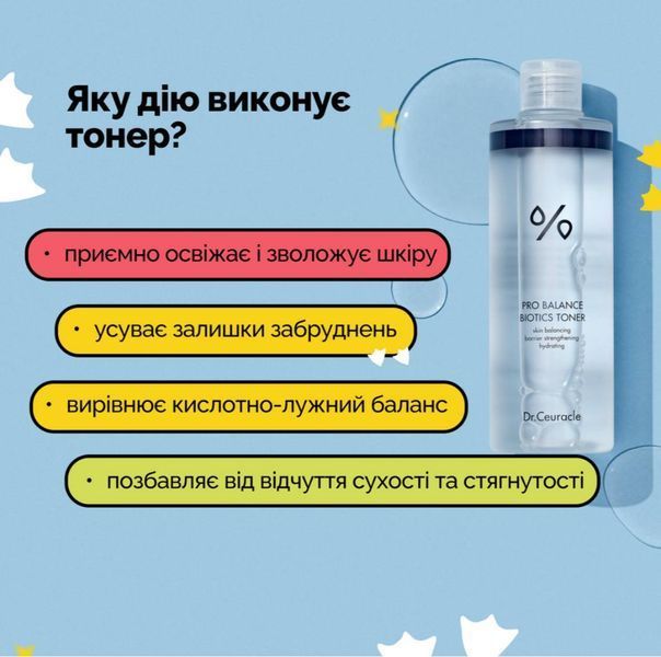 Тонер для обличчя Dr.Ceuracle Pro Balance Biotics Toner з пробіотиками, 300 мл 2266 фото