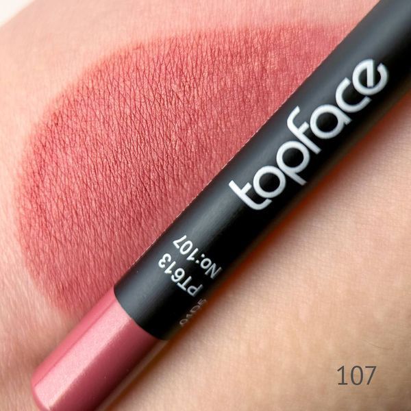 Олівець для губ водостійкий TopFace Waterproof Lipliner 107 (рожеве капучіно з перламутром) PT613 (1,14 г) 2127 фото
