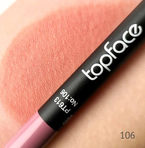 Олівець для губ водостійкий TopFace Waterproof Lipliner 106 (рожево-коричневий) PT613 (1,14 г 2128 фото