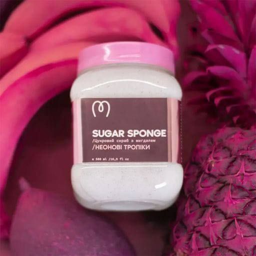 Цукровий скраб для тіла Mary Babe Sugar Sponge Неонові тропіки, з мигдалем, 500 мл 2143 фото