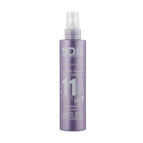 Мультиспрей миттєвої дії 11 в 1 для блондинок You Look Professional Silver Shine Anti Yellow 11 in 1 Multiaction Spray, 200 мл 2300 фото