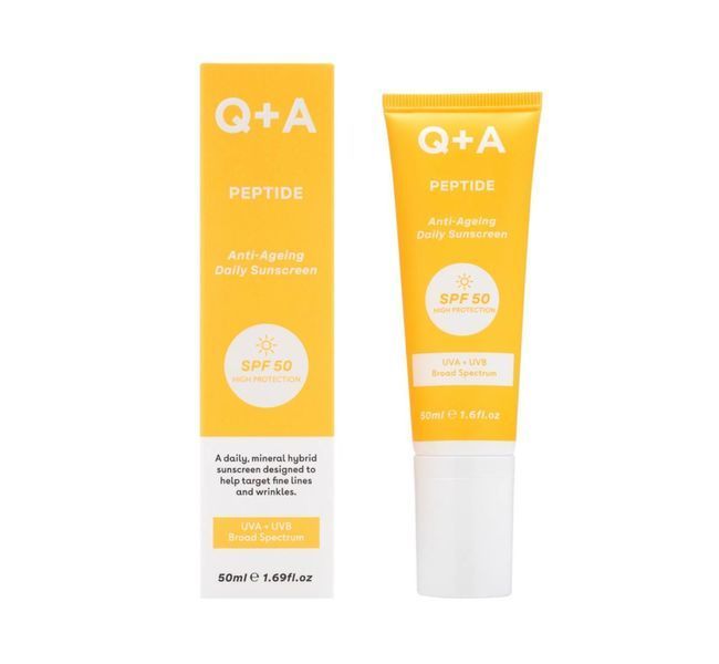 Антивіковий сонцезахисний крем для обличчя Q+A Peptide Anti-Ageing Daily Sunscreen 50 ml 756 фото